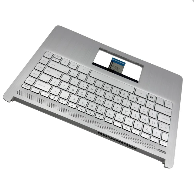 Alt view image 4 of 5 - L88200-001 Replacement for Hp 14T-DQ200 14-DQ 14-FQ 14s-dq 14s-dr 14s-fq Laptop Upper case Palmrest Assembly Part with Non-Backlit US Keyboard Sliver