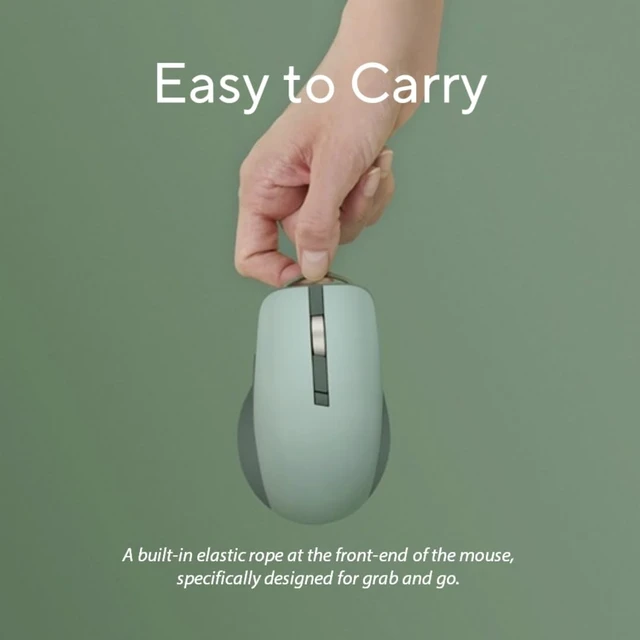 Alt view image 2 of 5 - ASUS Wireless SmartO Mouse Silent Plus Dual Mode (BT/2.4GHz), up to 3 Devices, Ergonomic, 4200 DPI, AA Battery Lasts up to 1 Year, Quiet Switches, Portable, for Productivity/Gaming - Green
