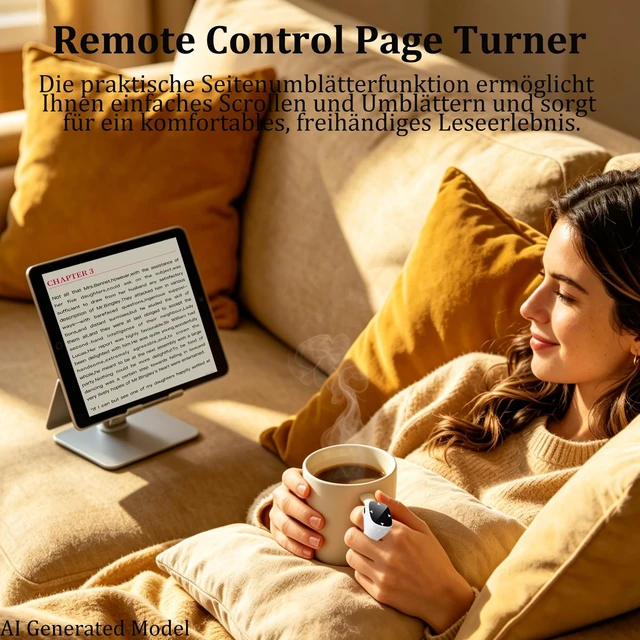 Alt view image 5 of 5 - Wireless Bluetooth Air Finger Ring Mouse, Rechargeable TikTok Scrolling Ring with Touchscreen, Page Turner for E-Book Remote Control Short Video Camera Shutter, for Phone Tablet Android iOS(Whi