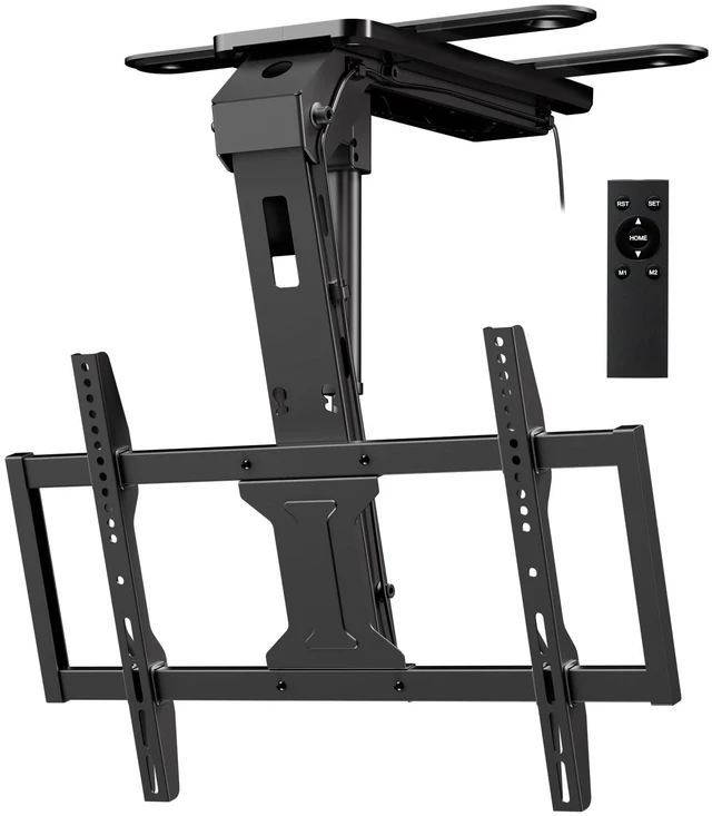 Main image of Motorized Ceiling TV Mount Flip Down with Remote for 37-75 TVs, Black