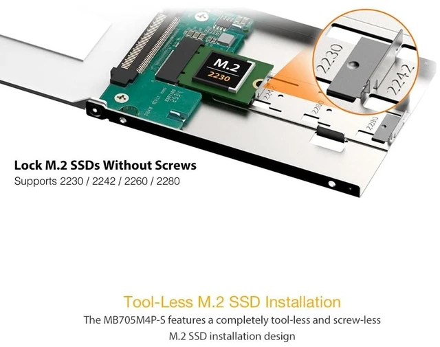 Alt view image 3 of 5 - ICY DOCK EZConvert MB705M4P-S M.2 NVMe SSD to 7mm 2.5 U.2 SSD Adapter / Mounting Bracket