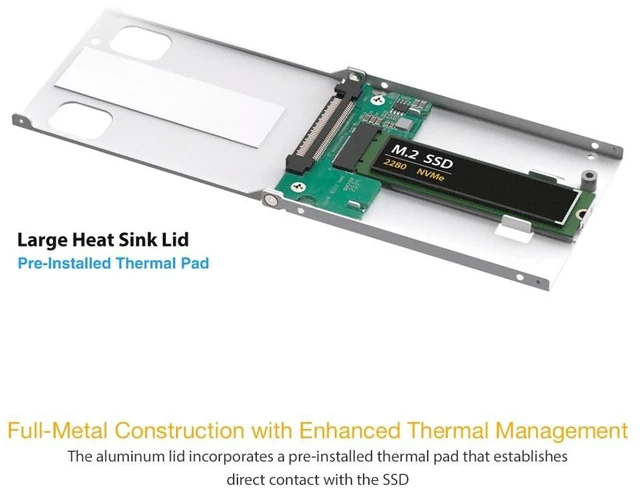 Alt view image 5 of 5 - ICY DOCK EZConvert MB705M4P-S M.2 NVMe SSD to 7mm 2.5 U.2 SSD Adapter / Mounting Bracket