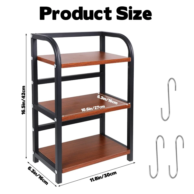 Alt view image 3 of 5 - Rainmae 3-Tier CD Storage Shelf for Display Wooden Metal CD Holder Desk Rack Organizer Sturdy Game Disc Display CD Organizer for Countertop Storage Media Shelf Home Office Ideal for Music Enthusiasts