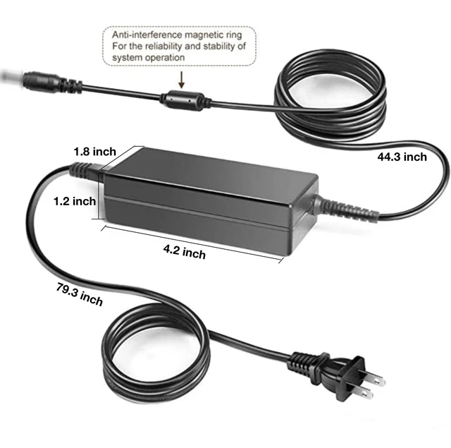 Alt view image 2 of 5 - Kircuit 19V AC Charger for Samsung HW-Q70R Dolby Atmos Soundbar Power Supply Adapter Cord