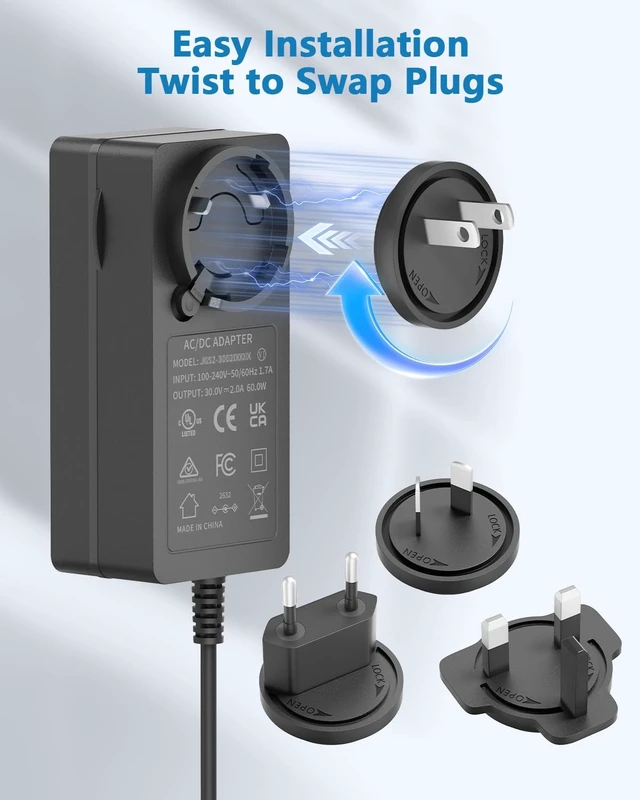 Alt view image 2 of 5 - Wall Adapter for Starlink Mini DC Power Supply UL Listed,EU UK US AUS Plug