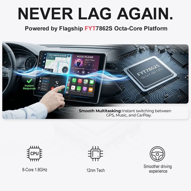 Alt view image 2 of 5 - OEM-Style Android Car Stereo for Toyota Crown S170 1999-2005, FYT7862S QLED