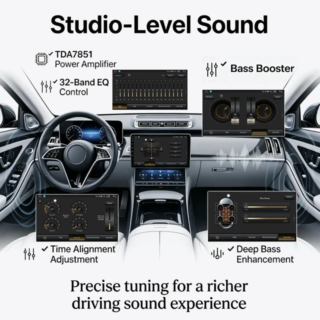 Alt view image 5 of 5 - OEM-Style Android Car Stereo for Toyota Crown S170 1999-2005, FYT7862S QLED