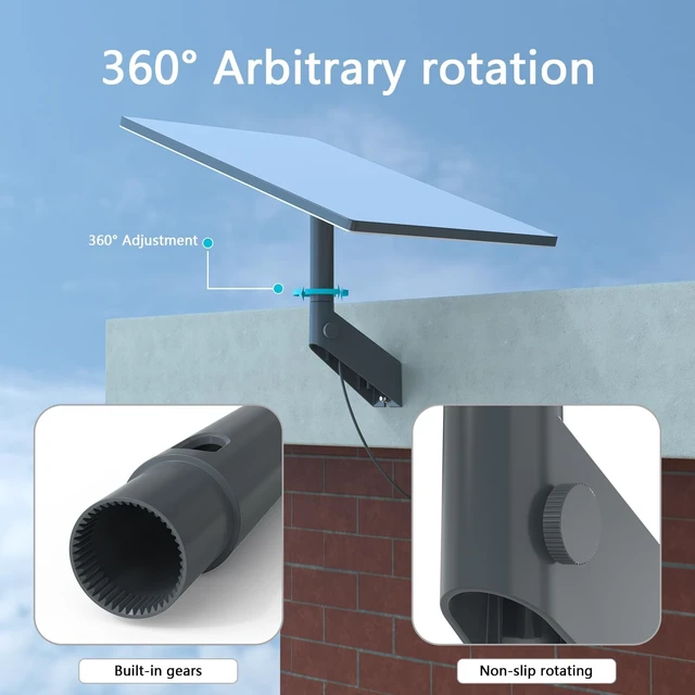 Alt view image 3 of 5 - TIUIHU Starlink Mount,Adjustable Starlink Short wall Mount,Starlink Pipe Adapter for Starlink Gen 3(V3)/Mini/Mini X//Standard 4/Standard 4X,Starlink roof Mount
