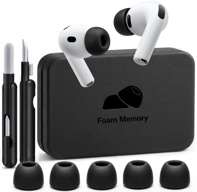 Main image of Tecolu Memory Foam Replacement Ear Tips for AirPods Pro 3 (M-White)