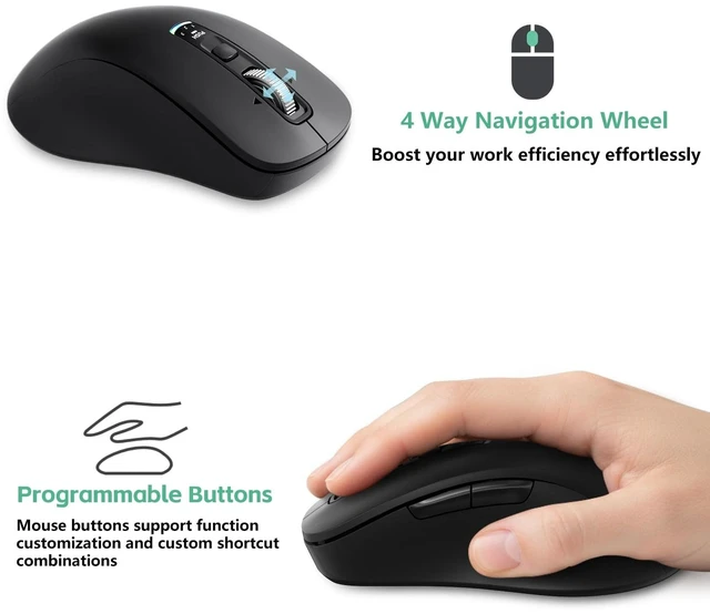 Alt view image 2 of 5 - INFINMIND L511 Wireless Bluetooth Mouse, Multi-Device Programmable Mouse.
