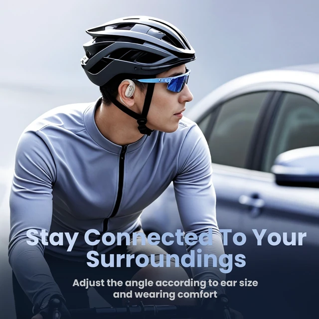 Alt view image 5 of 5 - Open Ear Headphones Earbuds Wireless - 5.4 Bluetooth Ear Buds with LED Digital Display IPX7 Waterproof, Wireless Headphones Touch Control Air Conduction Stereo Sound with 18.2mm Drivers