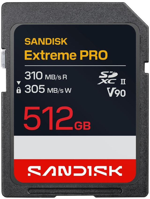 Main image of SANDISK 512GB Extreme PRO SD Memory Card, Up to 310MB/s Read Speeds, UHS-II