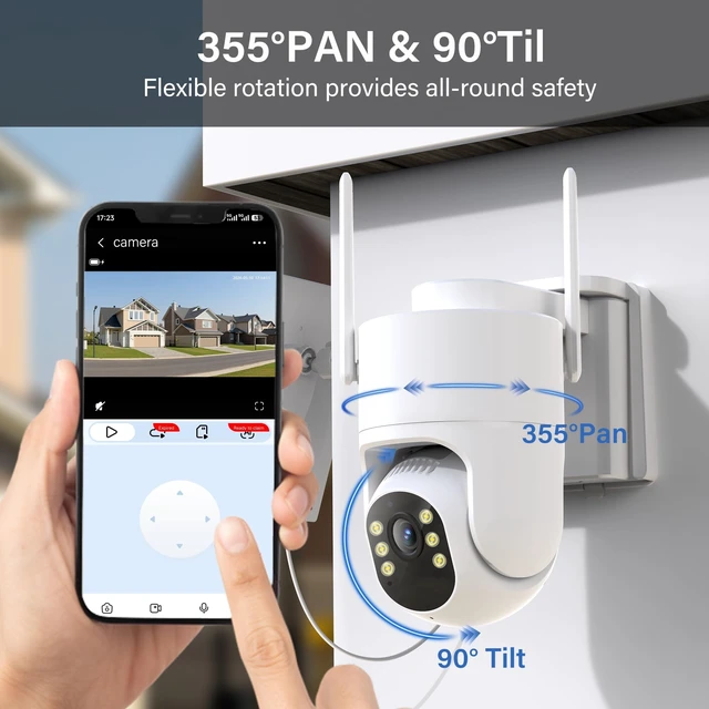 Alt view image 4 of 5 - Voxblend 4G LTE Cellular Security Cameras: Camara de Seguridad Wireless Outdoor, 24/7 AOV Recording 360 Live View Built-in 4G SIM Card, Home Surveillance No WiFi, 10W Solar Powered, 2K HD