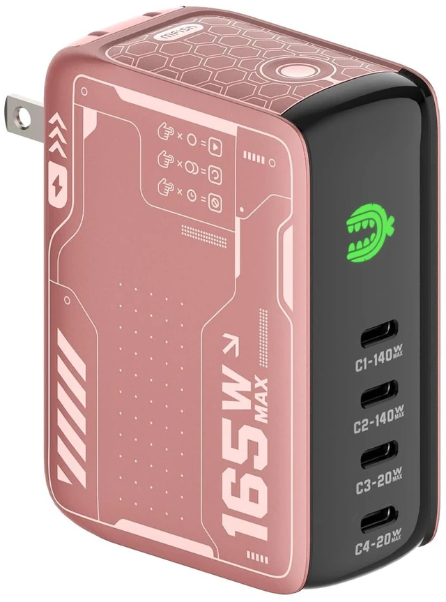 Main image of MFish E-Rhino 165W 4-Port GaN USB C Charger, 140W MacBook Pro Charger