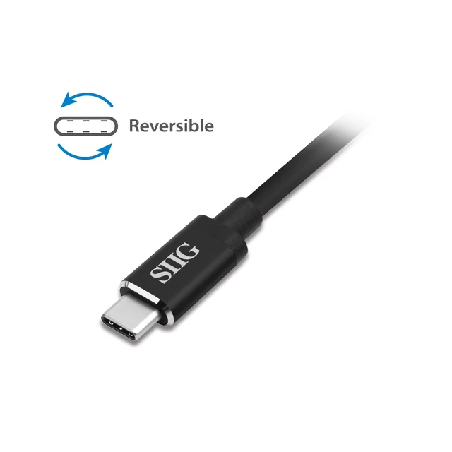 Alt view image 4 of 5 - SIIG CB-TC0C12-S1 USB Type C to 4K HDMI Cable Adapter - Thunderbolt 3 Compatible - Male to Female Converter - Reversible Plug Design - Supports 6.0Gbps Bandwidth