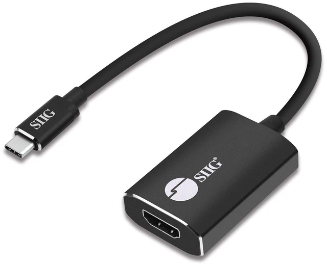 Main image of SIIG CB-TC0C12-S1 USB Type C to 4K HDMI Cable Adapter - Thunderbolt 3 Compatible - Male to Female Converter - Reversible Plug Design - Supports 6.0Gbps Bandwidth