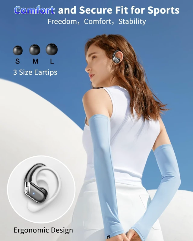 Alt view image 3 of 5 - Wireless Earbuds, 2026 Bluetooth 5.4 Headphones, ENC Noise Canceling Mic