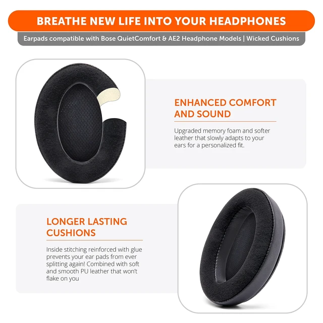 Alt view image 4 of 5 - WC PadZ QC15 - Replacement Ear Pads for Bose QuietComfort 15