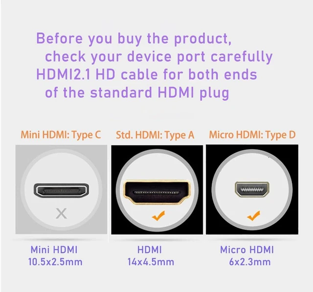 Alt view image 3 of 5 - SkyeySnail 30ft 8K Fiber Optic HDMI Cable, Micro HDMI to HDMI 2.1, Detachable Type A+D, 48Gbps Ultra Speed, HDR, 3D, eARC, in Wall CL2 / CL3 Rated, Slim and Flexible for PS5 Project TV