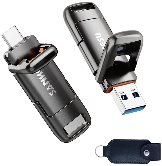 Main image of SANKESU 1TB Flash Drive, Dual USB 3.2 Gen 1 USB-A & USB-C, 400MB/s Solid State Thumb Drive, Memory Stick for iPhone 15/16/17, Android, Tablet, Laptop, Mac,Smart TV (1-Pack)