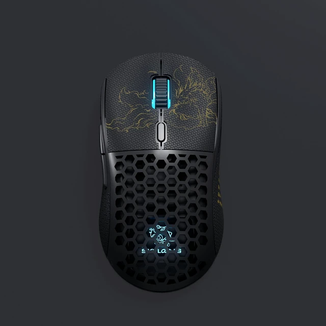 Alt view image 2 of 5 - Glacier Skyloong M1 Wireless Gaming Mouse, Tri-Mode (2.4GHz/Bluetooth/USB-C), 15000 DPI Adjustable, 1000Hz Polling Rate, Lightweight Ergonomic RGB Programmable Gaming Mouse (Black (Nine Tail Fo