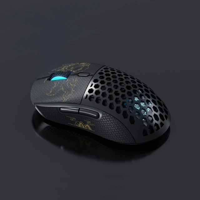 Alt view image 4 of 5 - Glacier Skyloong M1 Wireless Gaming Mouse, Tri-Mode (2.4GHz/Bluetooth/USB-C), 15000 DPI Adjustable, 1000Hz Polling Rate, Lightweight Ergonomic RGB Programmable Gaming Mouse (Black (Nine Tail Fo