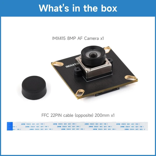 Alt view image 2 of 5 - KLAYERS IMX415 8MP MIPI Camera Module Autofocus, 95.5 D-FOV, Distortion-Free, Compatible with RPi 5