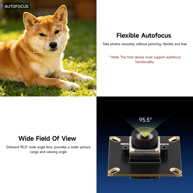 Alt view image 4 of 5 - KLAYERS IMX415 8MP MIPI Camera Module Autofocus, 95.5 D-FOV, Distortion-Free, Compatible with RPi 5