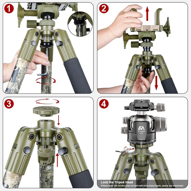 Alt view image 3 of 5 - EVUMO Ball Head Conversion Adapter for BOG DeathGrip Tripod, 6061-T6 Aluminum Converter with 3/8'' UNC Bolt for Upgrading BOG DeathGrip Shooting Tripod (Green)