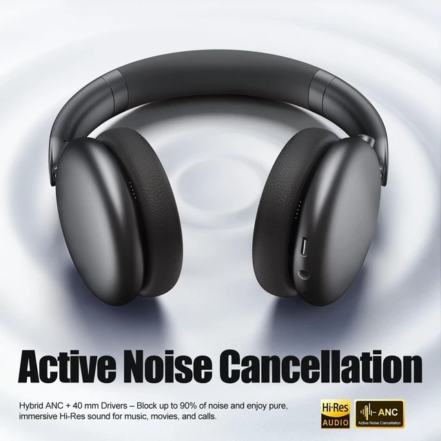 Alt view image 2 of 5 - Wentronic Y06 Noise Cancelling Headphones,58H Playtime and 5 EQ Music Modes Wireless Over Ear Bluetooth Headphones with Microphone,Lossless Audio,Multipoint Connection,Foldable,Lightweight,Spac