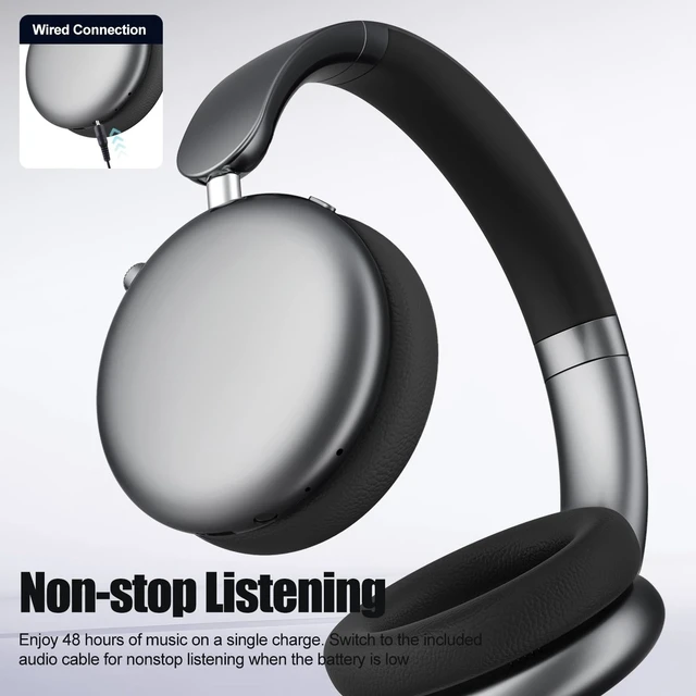 Alt view image 3 of 5 - Wentronic Y06 Noise Cancelling Headphones,58H Playtime and 5 EQ Music Modes Wireless Over Ear Bluetooth Headphones with Microphone,Lossless Audio,Multipoint Connection,Foldable,Lightweight,Spac