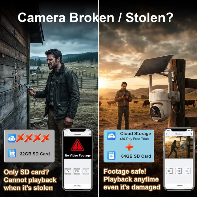 Alt view image 5 of 5 - No Subscription 4G LTE Cellular Security Cameras Wireless Outdoor 2K HD