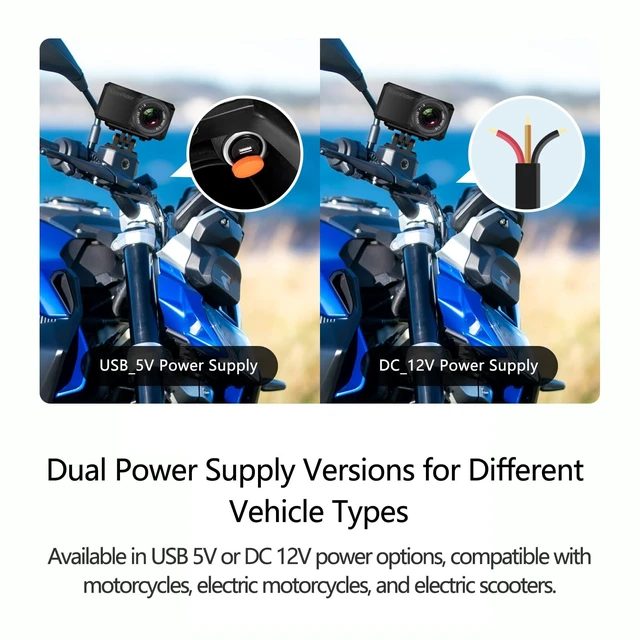 Alt view image 4 of 5 - AlienRider M11 Motorcycle Dash Cam, 1080P HD WiFi Motorcycle Camera, IP68 Waterproof, Anti-Shake Recording, App Preview & Download, Loop/Audio Recording, Supports 128GB TF Card