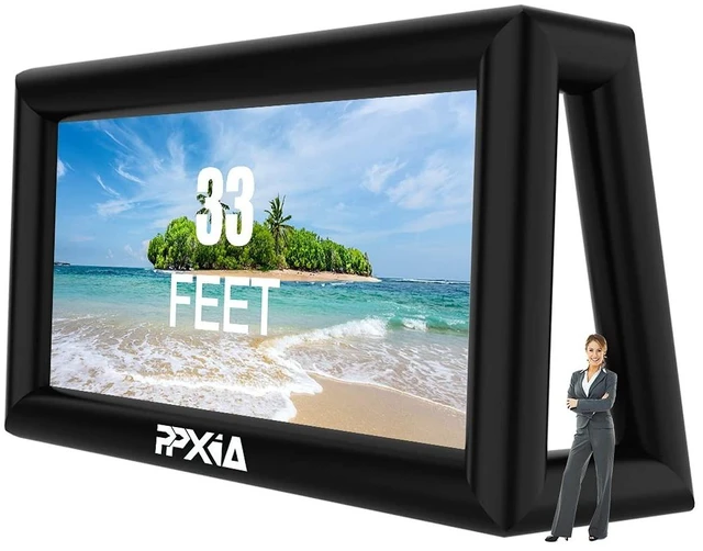 Main image of Blow Up Projector Screen Outdoor 33ft Supports Front and Rear Projection, Extra Large Inflatable Projector Screen with Air Blower for Outside Movie Nights Home Theater Backyards Pool Party Fun
