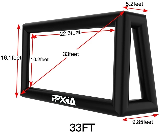 Alt view image 2 of 5 - Blow Up Projector Screen Outdoor 33ft Supports Front and Rear Projection, Extra Large Inflatable Projector Screen with Air Blower for Outside Movie Nights Home Theater Backyards Pool Party Fun