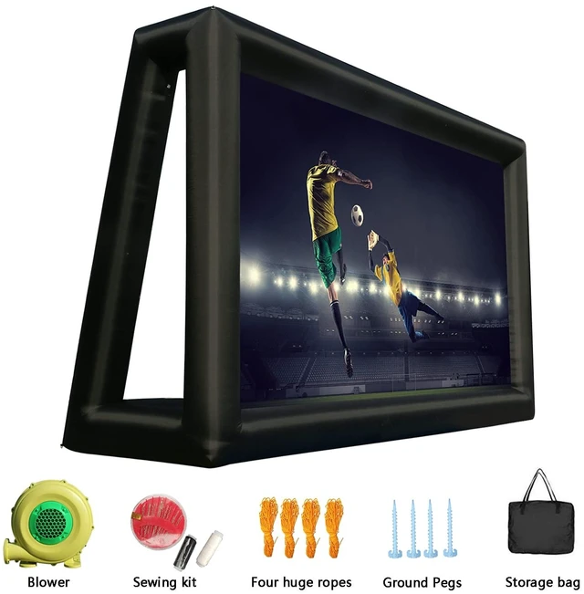 Alt view image 5 of 5 - Blow Up Projector Screen Outdoor 33ft Supports Front and Rear Projection, Extra Large Inflatable Projector Screen with Air Blower for Outside Movie Nights Home Theater Backyards Pool Party Fun
