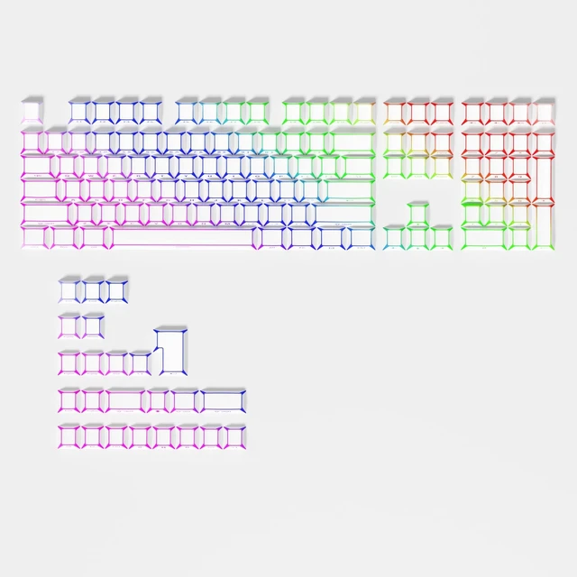 Main image of Ussixchare White PBT Shine Through Keycaps, Side Printed Translucent Keycaps, Double Shot Cherry Profile for MX Switches Mechanical Keyboard