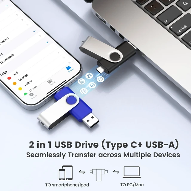 Alt view image 2 of 5 - ABLAZE 16GB USB C Flash Drive 20 Pack, OTG USB 2.0+Type C Memory Stick