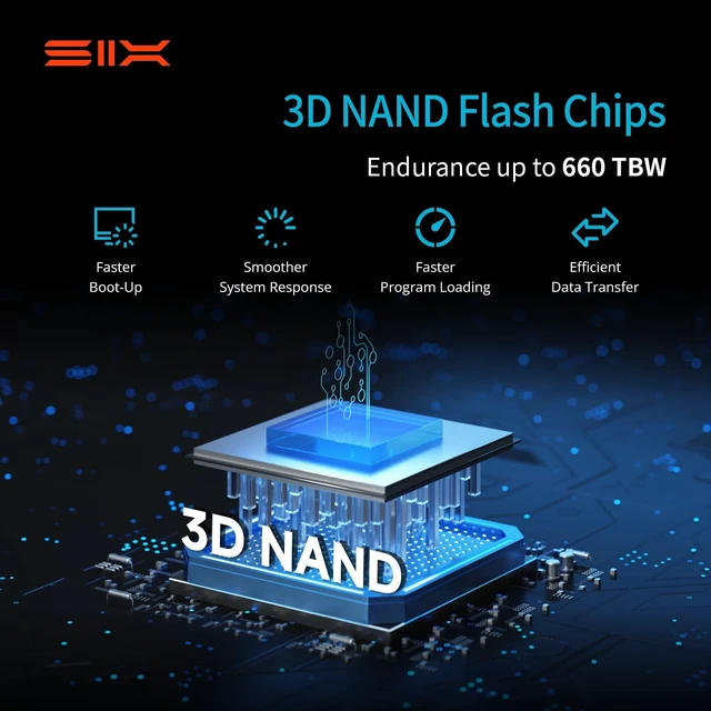 Alt view image 5 of 5 - SIX X5000 1TB M.2 2280 SSD PCIe Gen4x4 NVME SSD Solid State Drive - Up to 3700MB/s Read, 2500MB/s Write