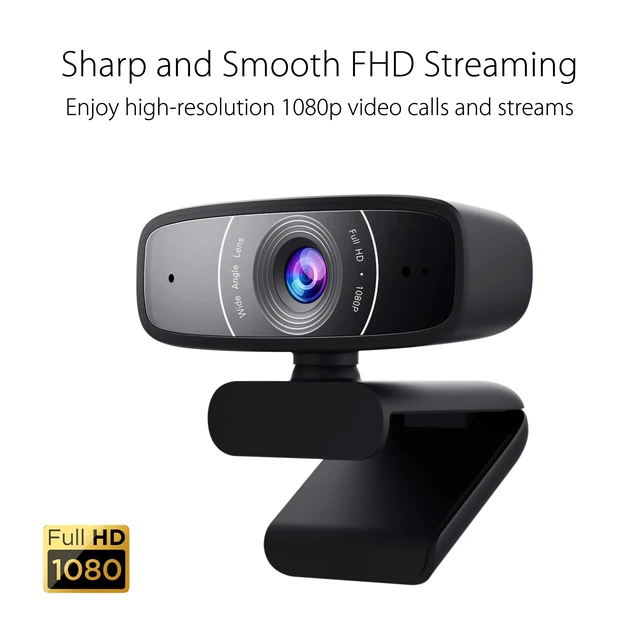 Alt view image 2 of 5 - ASUS Webcam C3 1080p HD USB Camera - Beamforming Microphone, Tilt-Adjustable, 360 Degree Rotation, Wide Field of View, Compatible with Skype, Microsoft Teams and Zoom