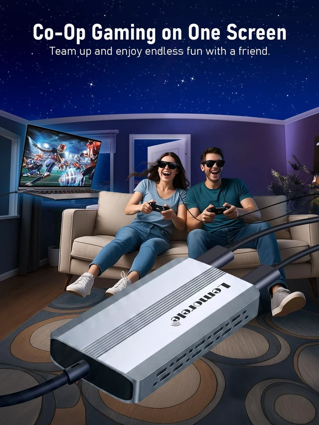 Alt view image 2 of 5 - Lemorele USB-C Video Splitter, Dual USB-C Output 4K@60Hz, 100W PD