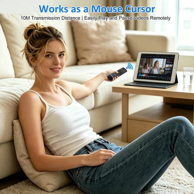 Alt view image 5 of 5 - 2.4G Air Mouse & Keyboard Combo, Plug & Play 81 Keys Handheld Keypad Mouse Remote, Portable Wireless Controller for Android TV Box Projector Mini PC Home Use