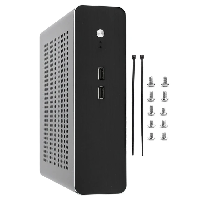 Alt view image 3 of 5 - Zunate Mini ITX Gaming PC Case - Full Aluminum HTPC Chassis for 170x170mm Motherboard, Compact Design with USB 2.0 Port and Enhanced Cooling System