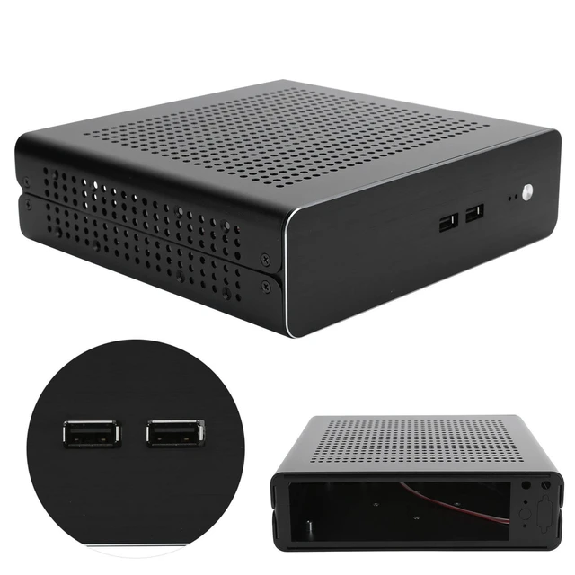 Alt view image 4 of 5 - Zunate Mini ITX Gaming PC Case - Full Aluminum HTPC Chassis for 170x170mm Motherboard, Compact Design with USB 2.0 Port and Enhanced Cooling System