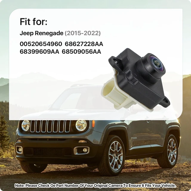 Alt view image 2 of 5 - 68627228AA Rear View Camera Replacement for Jeep Renegade 2015-2022, OE Backup Cam Replaces 00520654960 68399609AA 68509056AA by GreenYi