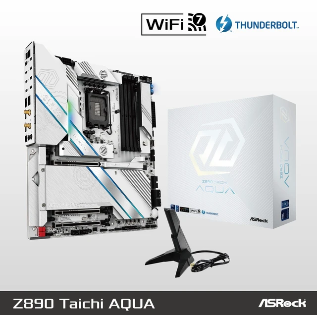 Alt view image 3 of 5 - ASRock Z890 Taichi Aqua Intel Core Ultra LGA1851 RL-ILM DDR5 9200 MHz 256 GB EATX Motherboard Thunderbolt Wi-Fi 7