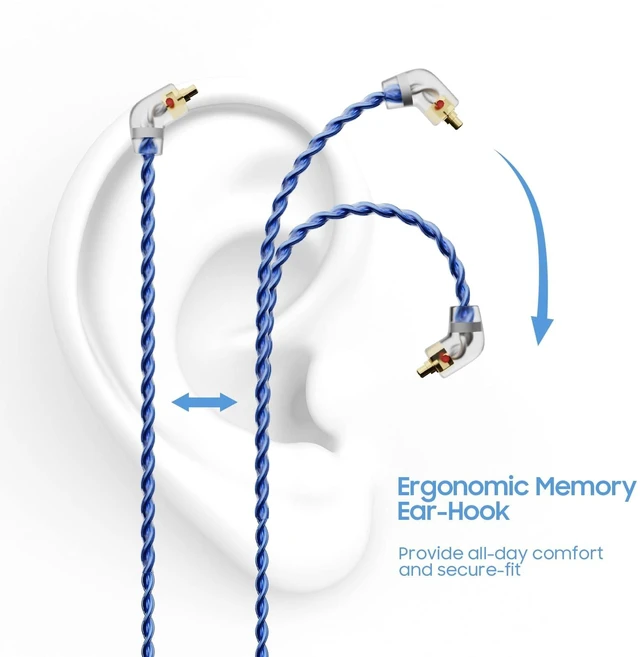 Alt view image 5 of 5 - BASN SC100 Silver Plated Earphone Cable, 1.5m MMCX Detachable Cable for in-Ear Monitors - Designed for BASN Series IEMs Including Bsinger & Bmaster