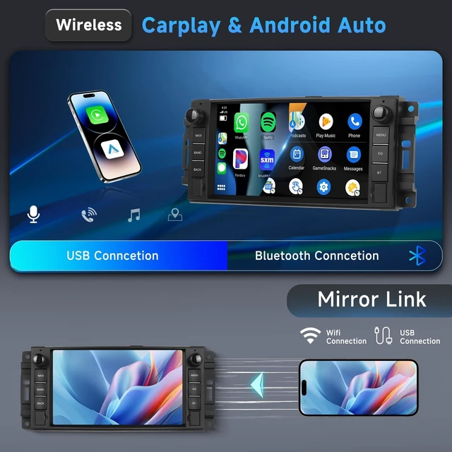 Alt view image 3 of 5 - Android Car Stereo for Jeep Wrangler JK 2007-2015/Dodge Ram 1500 2009-2011