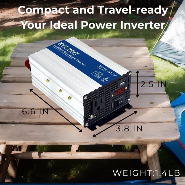 Alt view image 4 of 5 - XYZ INVT 500W Power Inverter 12V DC to 110V 120V AC