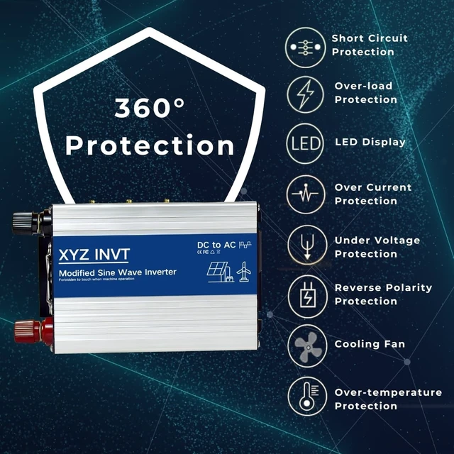Alt view image 3 of 5 - XYZ INVT 500W Power Inverter 12V DC to 110V 120V AC